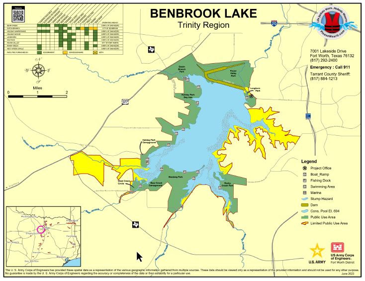Benbrook Lake Map